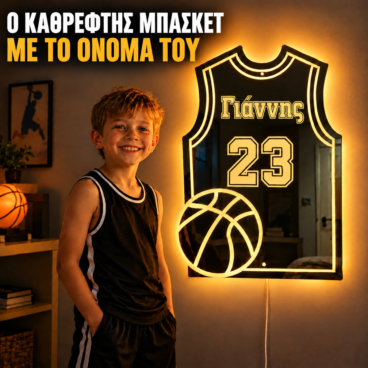 Ο καθρέφτης μπάσκετ με το όνομά του