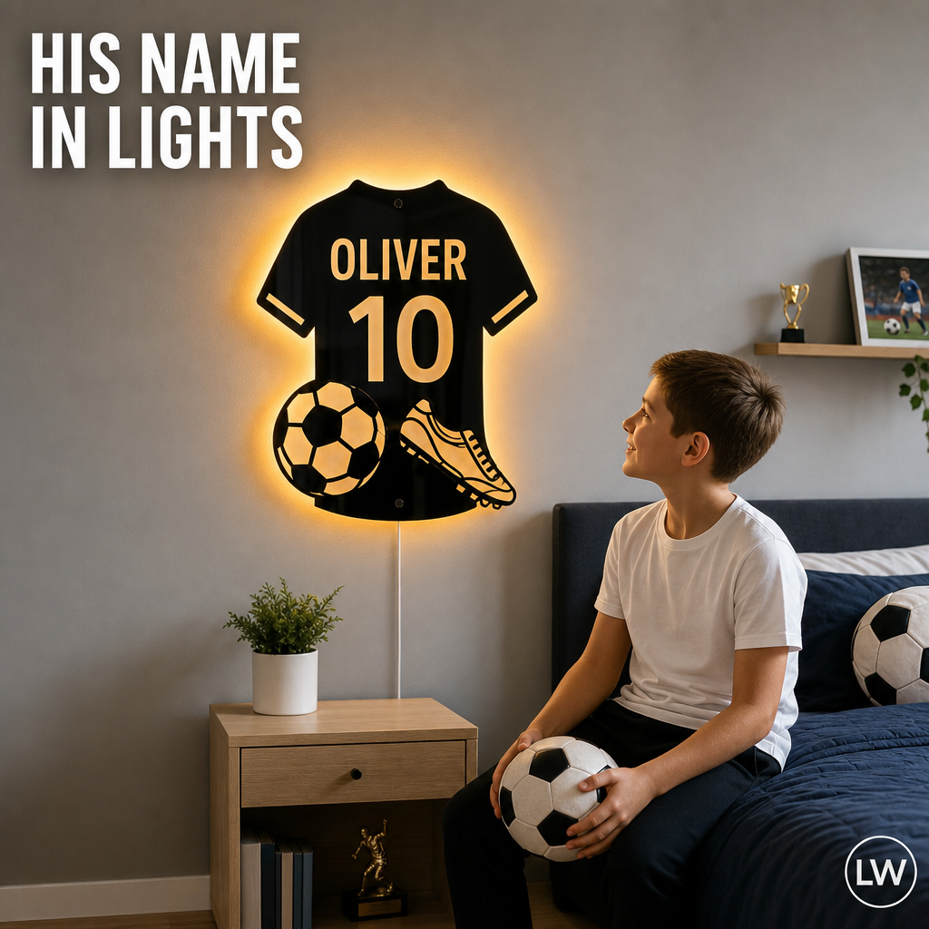 Personalized LED Football Mirror